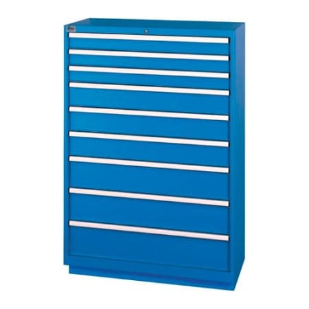 Lista International Lista 9 Drawer Shallow Depth Cabinet - Bright Blue, Individual Lock XSHS1350-0902BBRG